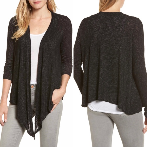 VELVET by Graham & Spencer Cardigan Ballet Tie Wrap Black Small - Picture 6 of 9